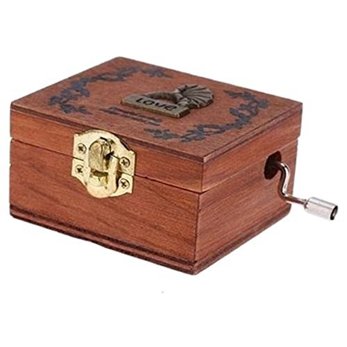 ensecoo Exquisite Retro Holzspieluhr Handkurbel Melodie Schloss im (Phonograph) von ensecoo