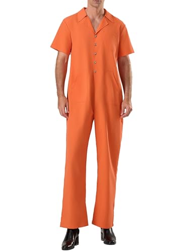 ensswliz Halloween-Gefängnis-Kostüme, Buchstaben-Druck, orangefarbener Gefangenen-Overall für Erwachsene, Damen, Herren, Rollenspiel, Party, Cosplay, Outfits, Gefängniskostüm (Ba-Orange, Herren, XXL) ensswliz Halloween-Gefängnis-Kostüme, Buchstaben-Druck, orangefarbener Gefangenen-Overall für Erwachsene, Damen, Herren, Rollenspiel, Party, Cosplay, Outfits, Gefängniskostüm (Ba-Orange, Herren, XXL) von ensswliz