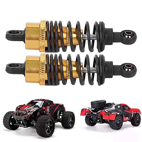 RC-Stoßdämpfer, 2 Stück, 68 mm, 1/10 ferngesteuertes Auto, Metall-Stoßdämpfer, goldene RC-Dämpferfedern, Set, RC-Zubehör für 1:10 RC-Auto von equlup