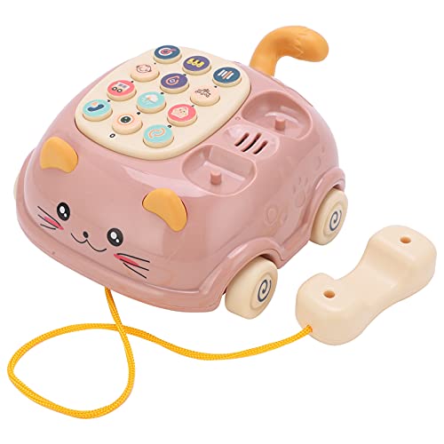 Telefonspielzeug, 16 Funktionen, Kindersimulation, Katzentelefon, Auto, Kinder, niedliches Handy-Spielzeug, Lehrtelefon, Rollenspiel-Telefon für Kleinkinder, Kinder, Jungen, (Rosa) von equlup