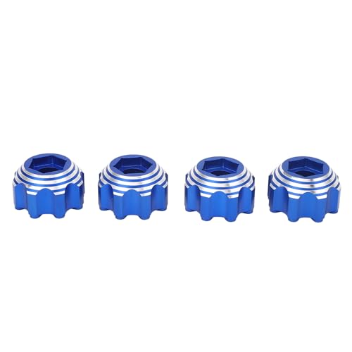 equlup 4 Stück 8 x 32 bis 17 mm Sechskantadapter, RC-Rad-Sechskantnabe, leichte Aluminiumlegierung, Elektroauto-LKW-Optionsteile für RC-Zubehör (Blau) von equlup