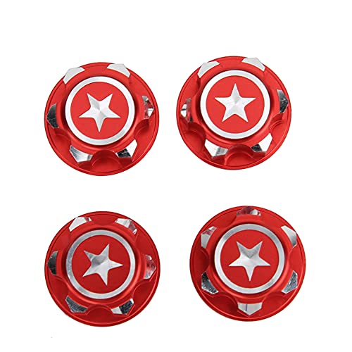 equlup 4-teiliges Sechskant-Radmuttern-Set, 17-mm-Sechskant-Radmontagemuttern-Set, Aluminiumlegierung, rutschfeste Montagekappenabdeckung für X MAXX Summit RC-Auto (Rot) von equlup