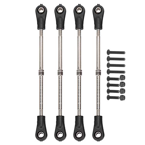 equlup 4Pcs Einstellbare Aluminium Legierung Link Stange Hinten Oberen Spurstange Verbindungsarm für 1/10 RC Auto LKW Verknüpfung Radstand Upgrade Teile von equlup