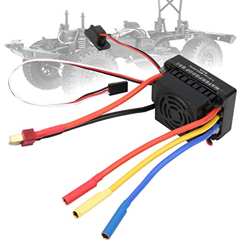 equlup 60A RC bürstenloser Motor Elektrikdrehzahlregler ESC 60A wasserdichte bürstenlose ESC, verbesserter elektronischer Geschwindigkeitsregler für 1/10 RC -Auto -LKW von der Straße (T Stecker) von equlup