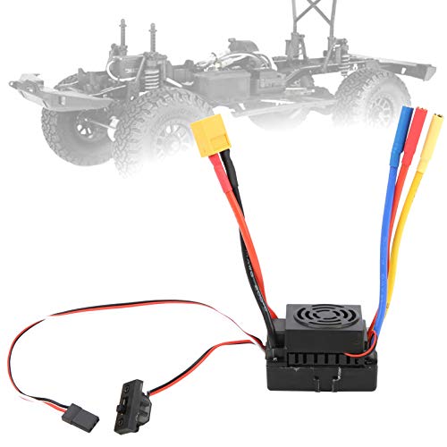 equlup 60A RC bürstenloser Motor Elektrikdrehzahlregler ESC 60A wasserdichte bürstenlose ESC, verbesserter elektronischer Geschwindigkeitsregler für 1/10 RC -Auto -LKW von der Straße (XT60) von equlup