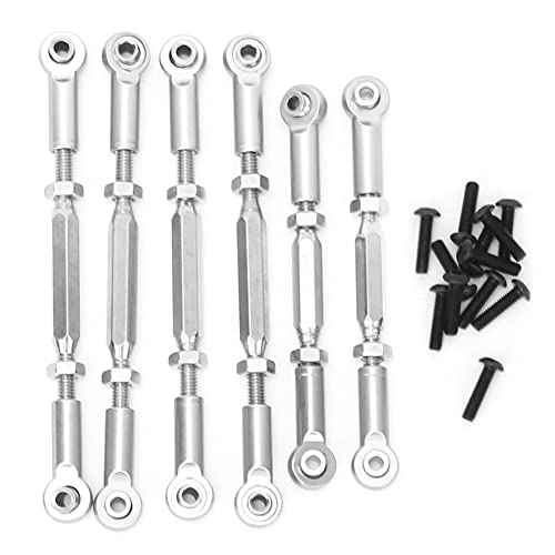 equlup 6PCS RC Car Pull Rod Set Einstellbare RC -Stangenenden Servo -Verknüpfung verbessertes Zubehör für ECX 1/10 2WD RC Hobby Car (Silver) von equlup