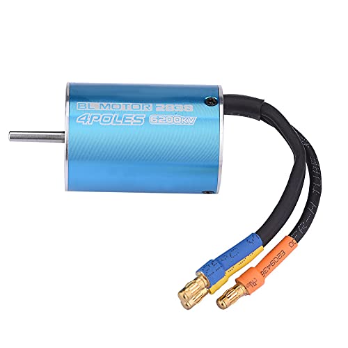 equlup Bürstenloser Motor, 4 Pole 2838 4700/6200KV Bürstenloser Motor RC-Elektromotoren Teilezubehör für 1/12 1/14 RC-Autoteilzubehör (6200KV) von equlup