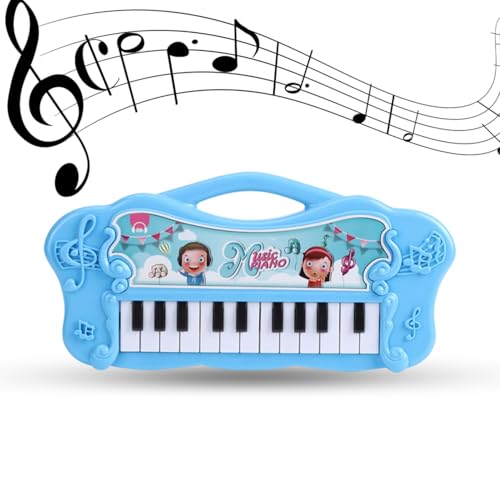 equlup Elektronisches Klavierspielzeug, Mini-Keyboard-Klavier, frühpädagogisches Klavierspielzeug, Musikspielzeug für Kinder, multifunktionales Kleinkind-Klaviertastatur-Spielzeug für (Blau) von equlup