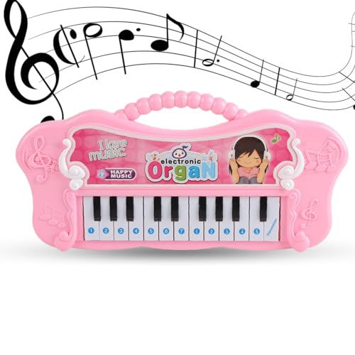 equlup Elektronisches Klavierspielzeug, Mini-Keyboard-Klavier, frühpädagogisches Klavierspielzeug, Musikspielzeug für Kinder, multifunktionales Kleinkind-Klaviertastatur-Spielzeug für (Rosa) von equlup