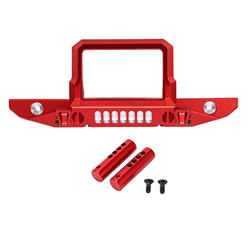 equlup Frontstoßstange, Aluminiumlegierung, Crawler-Stoßstange, RC-Car-Zubehör mit LED-Lichtloch für Axial 1/6 für SCX6 Car, RC-Car-Upgrade-Teil (Red) von equlup