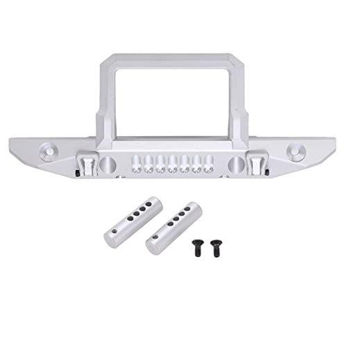 equlup Frontstoßstange, Aluminiumlegierung, Crawler-Stoßstange, RC-Car-Zubehör mit LED-Lichtloch für Axial 1/6 für SCX6 Car, RC-Car-Upgrade-Teil (Silver) von equlup