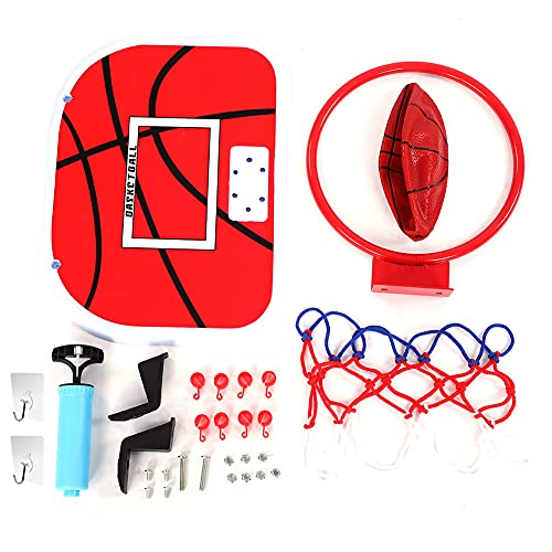 equlup Mini-Basketballplatte, Mini-Wand-Basketballtor aus Kunststoff, verstellbares Basketball-Dekomprimierungsspiel-Gadget-Spielzeug für Büro, Schlafzimmer (Two Kinds of Hooks) von equlup