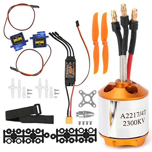 equlup Motor Esc Servo Propeller Zubehörset, 2217 KV2300 Motor 6035 Propellerservo 40A XT60 ESC Set Geräuscharmes Starrflügelflugzeug-Zubehörset für RC-Flugzeuge von equlup