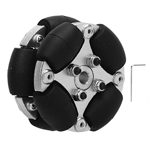 equlup Omnidirektionales Rad, 38 mm/1,5 Zoll 2 kg/4,4 lb tragendes Aluminium-PU-Doppel-Omni-Rad-Roboter-Omni-Richtungsrad für Roboter-RC-Autos von equlup