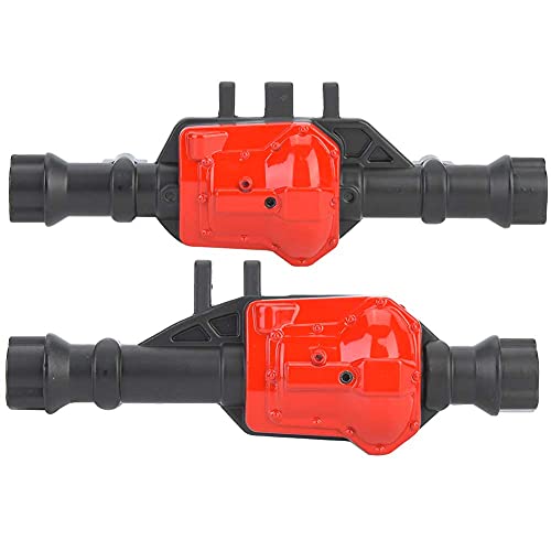 equlup RC-Achsgehäuse aus Metall, vorderes und hinteres Achsgehäuse, 11,7 cm RC-Achsgehäuse-Abdeckungsset für TRX4 1/10 RC-Modellauto (Schwarz Rot) von equlup