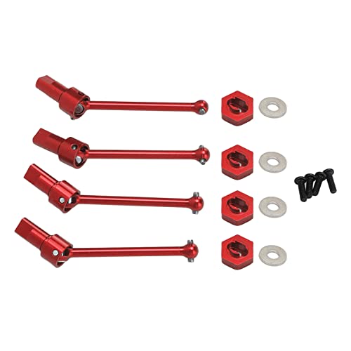 equlup RC-Antriebswelle vorne und hinten, Antriebswelle aus Aluminiumlegierung, CVD-Achsensatz, Antriebswelle, Ersatz für RC-Fahrzeugmaßstab, Zubehör für 1/18 RC-Car (Rot) von equlup