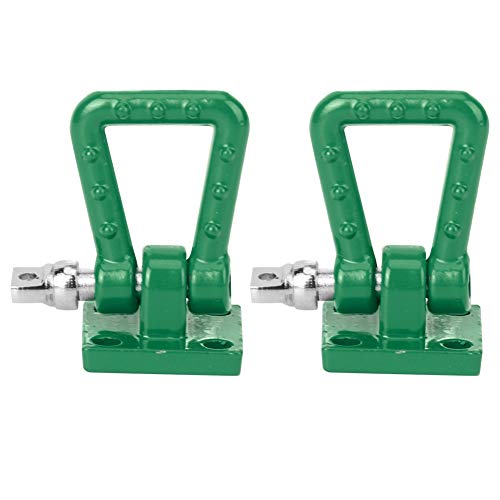 equlup RC Auto Anhänger Schnalle, 2PCS Metall Anhänger Haken Kit Abschleppschäkel RC Zubehör für 1/10 Crawler Axial SCX10 90046 D90 CC01 Auto (Green) von equlup