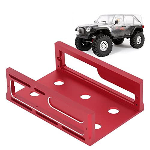 equlup RC-Auto-Arbeitsständer, 5,7 x 3,9 x 1,9 Zoll, Aluminiumlegierung, RC-Autozubehör, Reparaturarbeitsplatz für SCX10 D90 1/8 1/10 Scales RC Car Truck (Rot) von equlup