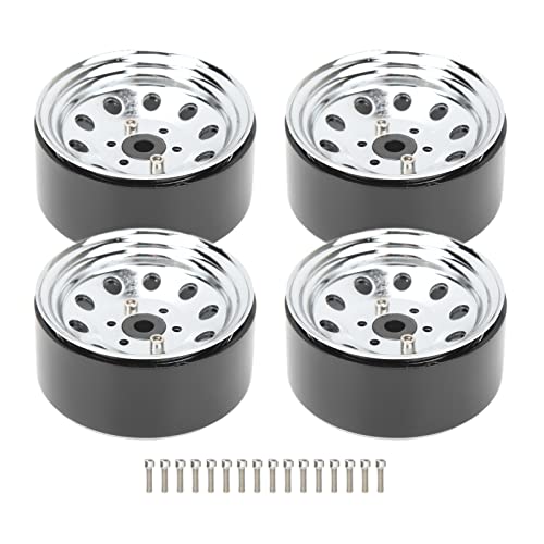 equlup RC Beadlock Radnabe, 4PCS RC Beadlock Radnabe Eisen Wiederverwendbare RC Radnabe für Axial SCX10 HSP Markeninstallation RC Remote Cars (Silber) von equlup