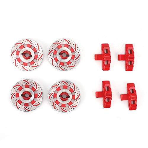 equlup RC-Bremsscheibe, Radbremsscheiben-Teile, Durchmesser 42,7 mm/1,7 Zoll, Bremsscheiben-Kit mit Bremssätteln für Unlimited Desert Racer UDR 1/7 RC-Car (Rot) von equlup