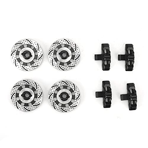 equlup RC-Bremsscheibe, Radbremsscheiben-Teile, Durchmesser 42,7 mm/1,7 Zoll, Bremsscheiben-Kit mit Bremssätteln für Unlimited Desert Racer UDR 1/7 RC-Car (Schwarz) von equlup