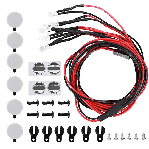 equlup RC-Car-Dachleuchten, LED-Dachgepäckträgerleuchten, runder Lampenschirm, Außenzubehör für Trx4 SCX10 II 90046 90047 1/10 RC-Car (6LED) von equlup