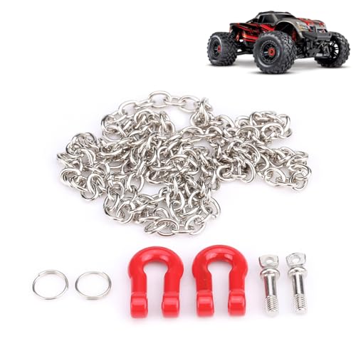 equlup RC Crawler Kette, Metall Klettern RC Auto Dekoration Metallkette und Abschleppschäkel RC Dekorationen Zubehör für 1/10 Crawler Auto von equlup