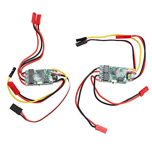 equlup RC ESC, 2 Stück RC Bidirektionaler ESC Dual Way Bidirektionaler RC Brushed ESC Leichter elektrischer Geschwindigkeitsregler für RC-Modellboottank 130 180 Brushed Motor von equlup