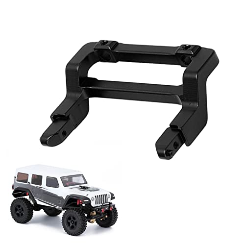 equlup RC-Frontstoßstangenhalterung, 37 x 25 mm, Maßstab 1:24, RC-Auto, Aluminium-Frontstoßstangenhalterung, Ersatz für AXIAL SCX24 RC-Fahrzeug-Upgrade (Schwarz) von equlup