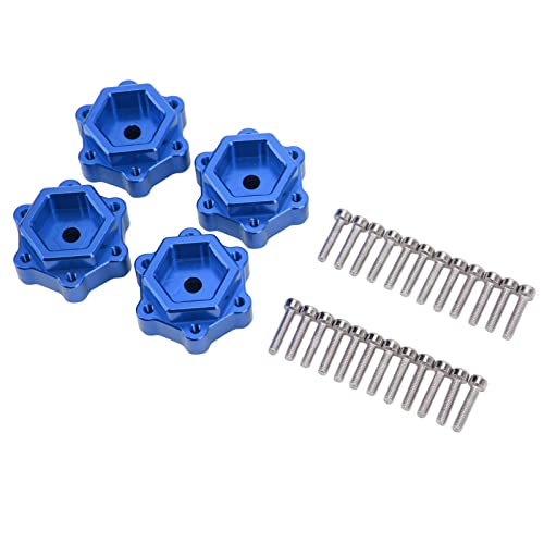 equlup RC Hex Adapter, 2 Paar RC Aluminium Widen Wheel Hex Adapter Konverter Reifenausrüstung für LMT 4WD Vollachse 1/8 Monster Truck (Blau) von equlup