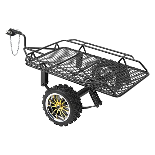 equlup RC Kleinanhänger, Durchmesser 71 mm 2,8 Zoll RC Eimer Anhänger Railer Einfache Installation Auto Hopper Trail Metall RC Autoteile für SCX10 D90 GEN8 (Black) von equlup