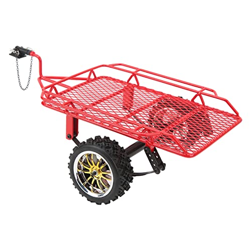 equlup RC Kleinanhänger, Durchmesser 71 mm 2,8 Zoll RC Eimer Anhänger Railer Einfache Installation Auto Hopper Trail Metall RC Autoteile für SCX10 D90 GEN8 (Red) von equlup