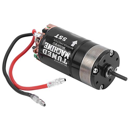 equlup RC-Motor, Übersetzungsverhältnis 1:3, Getriebe, 540 gebürsteter 55-T-Motor, passend für SCX10 1/10 RC-Auto-Elektromotoren, gebürsteter Motor von equlup