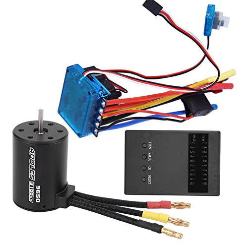 equlup RC-Motor-ESC-Set, 3650 Motor 3100 KV RC-Car Brushless ESC-Programmkarte RC-Car Brushless Motor ESC für 1/10 ferngesteuerte Autos, Trucks, Geländefahrzeuge (120a) von equlup