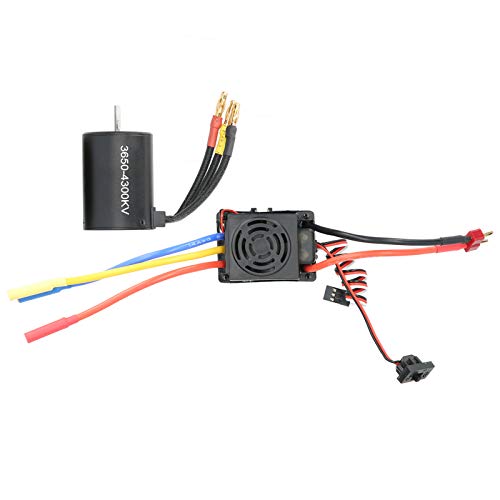 equlup RC-Motor-ESC-Set, 3650 wasserdicht, 4300 kV, bürstenloser Motor, 60 A, bürstenloser ESC-Zubehörsatz für 1/10 RC-Car von equlup