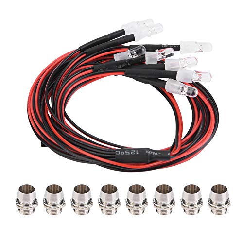 equlup RC-Scheinwerfer, 8 Stück, 5 mm, Scheinwerfer, RC-Zubehör, LED-Leuchten, Bremsleuchte, LED-Licht-Set für Modell-Drift-Autos von equlup