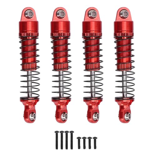 equlup RC -Stoßdämpfer Absorber, 4pcs 50 mm RC -Stoßdämpfer Dämpfer Hochfestige CNC -Bearbeitung Aluminiumlegierung Ersatzdämpfer -Upgrade -Teile für Auto (Rot) von equlup