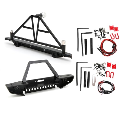 equlup RC Stoßfänger Set Metall RC Auto vorne Heck -Stoßfänger Schlepptauhaken SCEWSS für axiale SCX10 90046 1/10 RC -Auto -Upgrades Teil Zubehör von equlup