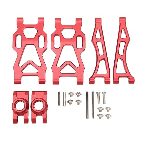 equlup RC Swing Arm Kit, hinterster oberer Suspensionsarm mit Hinterachse -Tasse Aluminiumlegierung RC Heckschutzarm für SCY 16101pro 16102 1/16 RC -Auto (Rot) von equlup