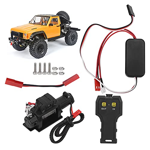 equlup RC-Winde, 6,6 lbs/3 kg Last 5-11 V RC-Auto Automatische Winde Einzelmotor-Universalwinde mit Fernbedienung für Axial Scx10 D90 von equlup