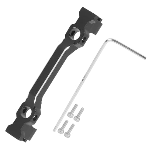 equlup RC vordere Stoßfängerhalterung, Aluminiumlegierung RC Auto Stoßfänger Schwarz vordere Stoßfänger -Servo -Servo -Servo -Ständer für SCX24 AXI00002 90081 1/24 von equlup