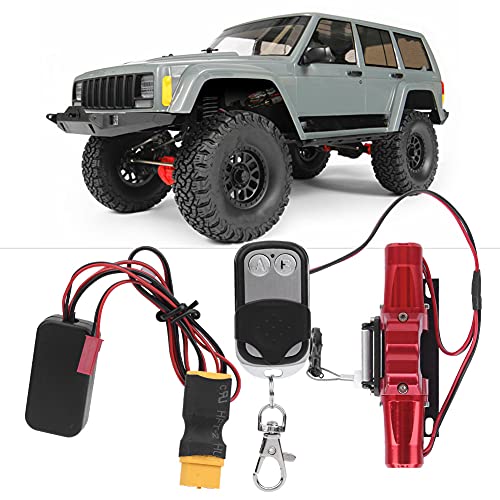 equlup Rc-Auto-Windenfernbedienung, 6–12 V, XT60, 3 kg/6,6 lb Spannung, Dual-Motor-Winden-Fernbedienungs-Set für D90 Axial SCX10 TRX4 TF2 1/10 RC-Auto, 20 m Entfernung von equlup