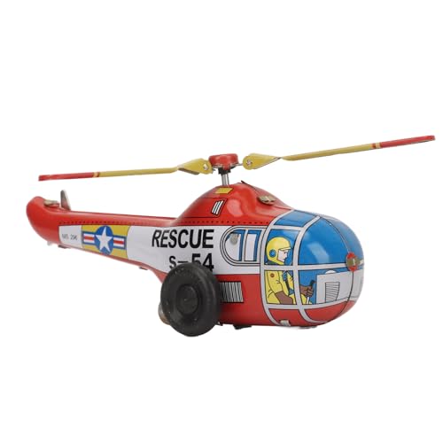 equlup Uhrwerk Flugzeug Spielzeug, Metall Eisen Vintage Aufzug Uhrwerk Hubschrauber Form Uhrwerk Spielzeug Flugzeug Spielzeug Aufziehspielzeug Flugzeug Spielzeug für Kinder Kinder von equlup