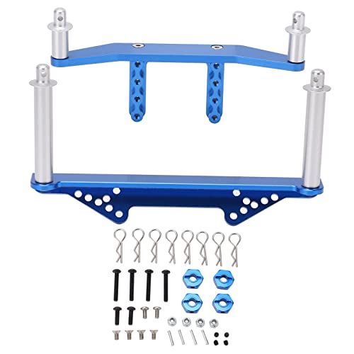 equlup Vordere hintere Karosseriehalterungen mit Karosseriepfosten, vordere und hintere Karosseriehalterungen, Kfz-Ersatzstoßdämpfer, Federbeine, Aufhängung für 1/10 ferngesteuerte Autos (Blau) von equlup