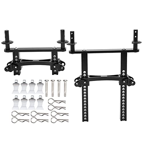 equlup Vordere und hintere Karosserie-Montagepfosten, RC-Auto-Vorder- und Hinterschalensäulen-Karosseriepfostenverlängerungs-Hardware für SCX10 90046 TRX4 1/10 RC-Auto (Schwarz) von equlup