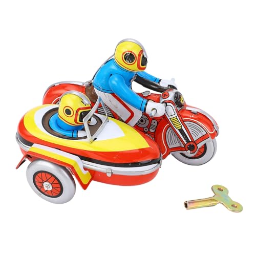 equlup Winden Sie Spielzeug, Eisen -Retro -Sammlerstoffe DREI -Motorrad -Uhrwerk Vintage Spielzeug rotierende Karussell Horden -Uhrwerk Spielzeug für Desktop -Dekorationen von equlup