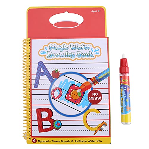 equlup Zeichenbuch, wiederverwendbares Wasser-Zeichenbuch, Malbrett für Babys, Kinder, Zeichenbuch mit Stift, Lernspielzeug, Schreib- und Malset für Kinder ab 3 Jahren (Letter Style) von equlup