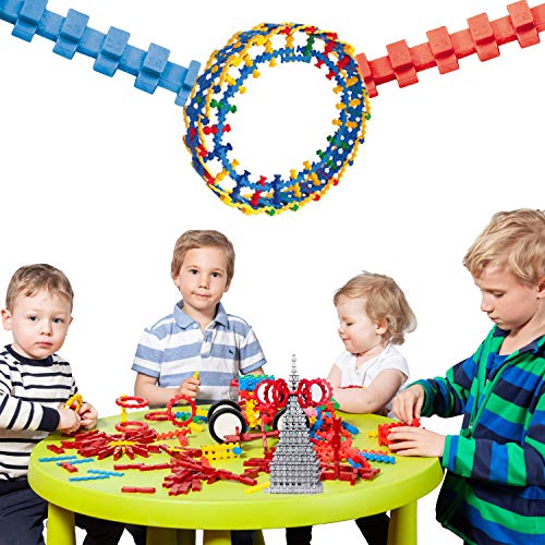 er-stone stecko® - Einsteigerset der Spielbaustein für Mädchen und Jungen - Set aus über 110 Bausteine von er-stone