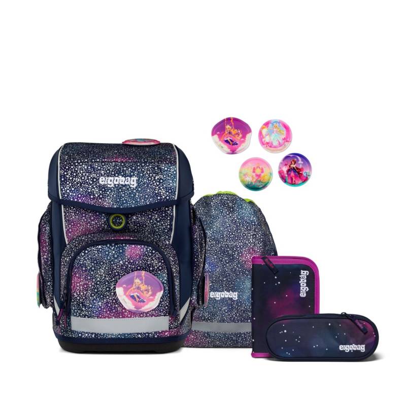 ergobag cubo Schulranzen Set Bärlaxy 5tlg. - Super Reflex Glow Edition von ergobag