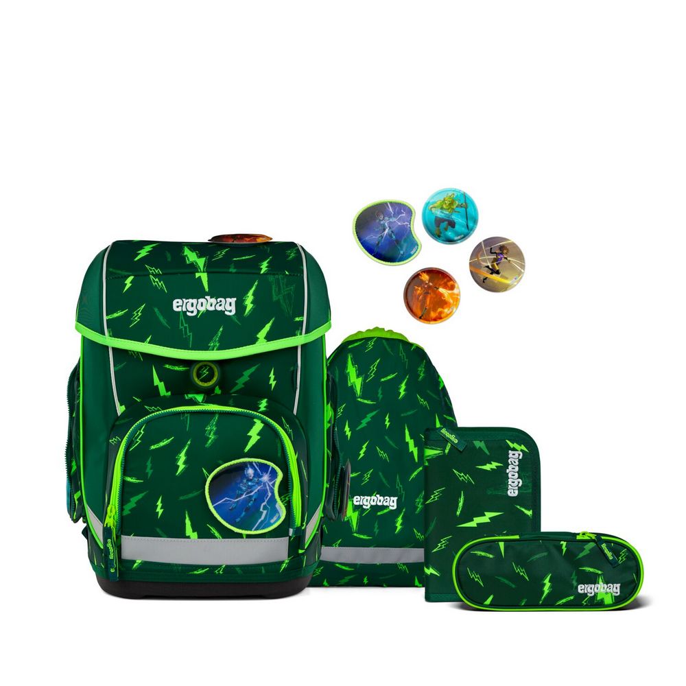 ergobag cubo Schulranzen Set Bärtastisch 5tlg. LUMI Edition von ergobag